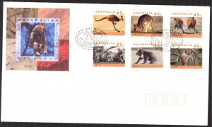 Australia 1994 Australian Wildlife Kangaroos Koalas set of 6 FDC