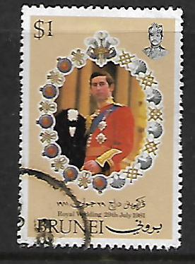 BRUNEI 269 USED ROYAL WEDDING, CHARLES 1981