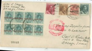 Spain 342-344/C5 Z107 Graf Zeppelin Sevile, Spain to Lakehurst, New Jersey 1st flight cover May 30, 1930.  Catalog value is for