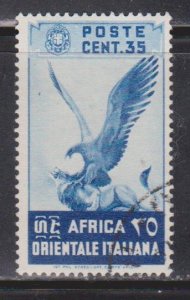 ITALIAN EAST AFRICA Scott # 9 Used  - Bird