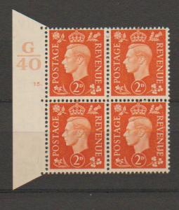 GB George VI  SG 465 Control G40 Cyl 15 Dot