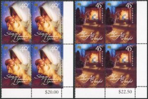 Australia SG2056/57 2000 Christmas Set in Blocks of Four U/M