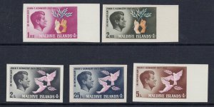 MALDIVE ISLANDS Sc# 159 - 163 var MNH FVF Set of 5 IMPERF John F. Kennedy