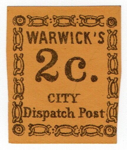 (I.B) US Local Post : Warwick's City Dispatch 2c