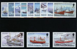 British Antarctic Territory 1993 Antarctic Ships set complete MNH. SG 218-229.