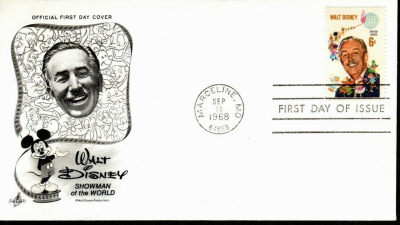 1355-3c Disney FDC by Artcraft  VF/UA