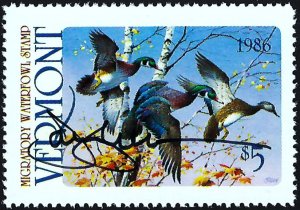 VT1 1986 Vermont FIRST of State Duck Stamp-Artist Signed-OFFER?
