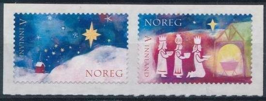 Norway 2007 #1527-8 MNH. Christmas, self-adhesive