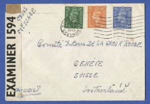 1945 GB Censored Cover, POW Red Cross Message Scheme, Geneva, Switzerland