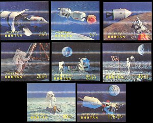 Bhutan 108-108G, MNH, Apollo 11 Moon Landing, 3-D Printing