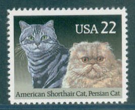 2375 22c American Shorthair Fine MNH Dry Gum