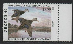 $US State Duck Stamps, Georgia Sc#12 M/NH/VF, Cv. $25