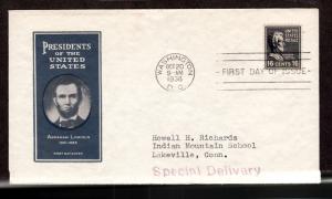 U.S. 1938 # 821 FDC!