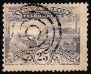 1907 Costa Rica Telegraphs Revenue 25 Centimos Train Series Used