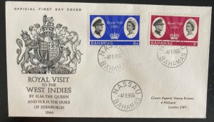 1966 Nassau Bahamas First Day Cover FDC Royal Visit To West Indies To England