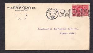 2c #324 tied by COLUMBIA machine cnl to cover 1904. Fn-VF