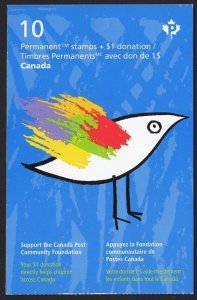 COMMUNITY = BACK of BOOK = BIRD CHILD DRAWING = BK of 10 Canada 2016 #B24a BK654