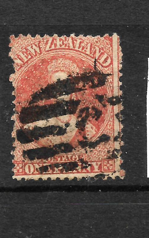 Nueva Zelanda 1862 1d FFQ P13 Fu SG 68 Chalon 