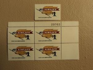 USPS Scott 1341 $1 Airlift For Our Servicemen 1968 Lot Of...