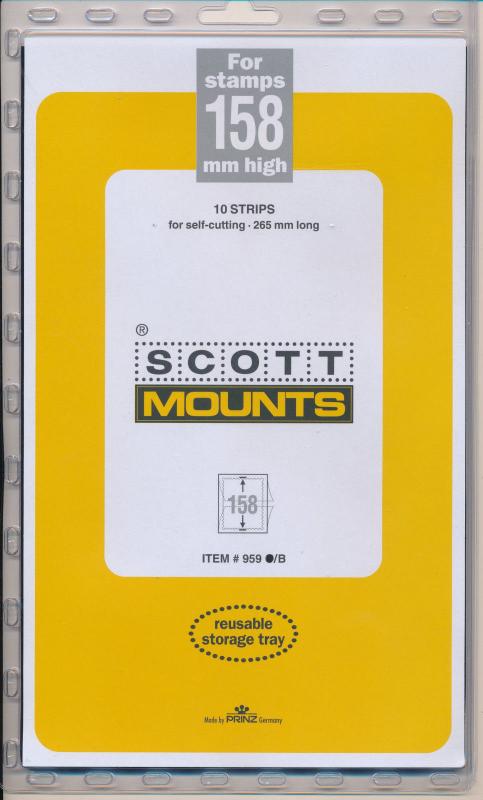 Prinz Scott Stamp Mount 158/265 mm - BLACK (Pack of 10)(158x265 158mm) STRIP 959 