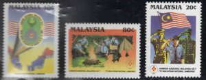 Malaysia Scott 395-397 Scout set MNH**