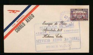 CUBA (US) 1930 FIRST FLIGHT COVER OCT 31,1930 CAMAGUEY - HABANA