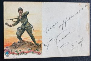 1918 Italy Military Post Office Censored Picture Postcard Cover