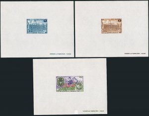 Laos 242-243,C107 deluxe,MNH.Mi 370-372. INTERPOL,50th Ann.1973,Headquarters