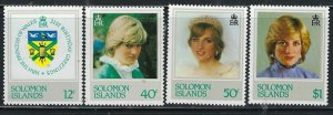 Solomon Is 471-74 MNH 1982 Princess Diana (fe8817)
