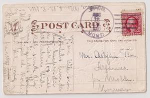 US 2c WF #332 Waco Montana violet pmk to NORWAY 1910