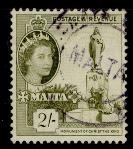 MALTA GVI SG228, 2s olive-green, FINE USED.