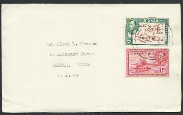 FIJI 1947 cover to USA, ex Suva............................................25768