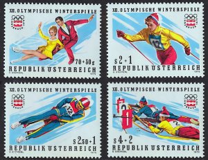 Austria 1975 Sc#B335/B338 INNSBRUCK OLYMPICS Set (4) MNH