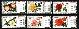 Jersey-Sc#1449-54-unused NH set-Rose & Flower Show-2010-