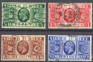 Great Britain Sc# 226-229 Used (a) 1935 ½-2½p Silver Jubilee Issue King George V