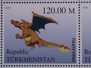 ​TURKMENISTAN-STAMP POKEMON CARTOON MNH STAMP:MINI SHEET RARE #2 VERY RARE