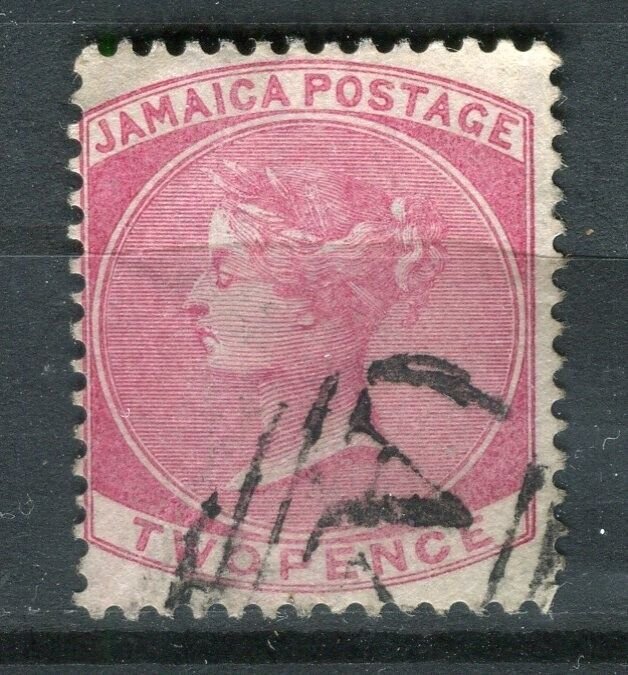 JAMAICA; 1870s early classic Crown CC Wmk. used Shade of 2d. value