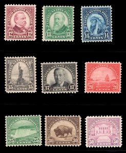 MOMEN: US STAMPS #692-701 COMPLETE SET MINT OG NH VF LOT #82983*