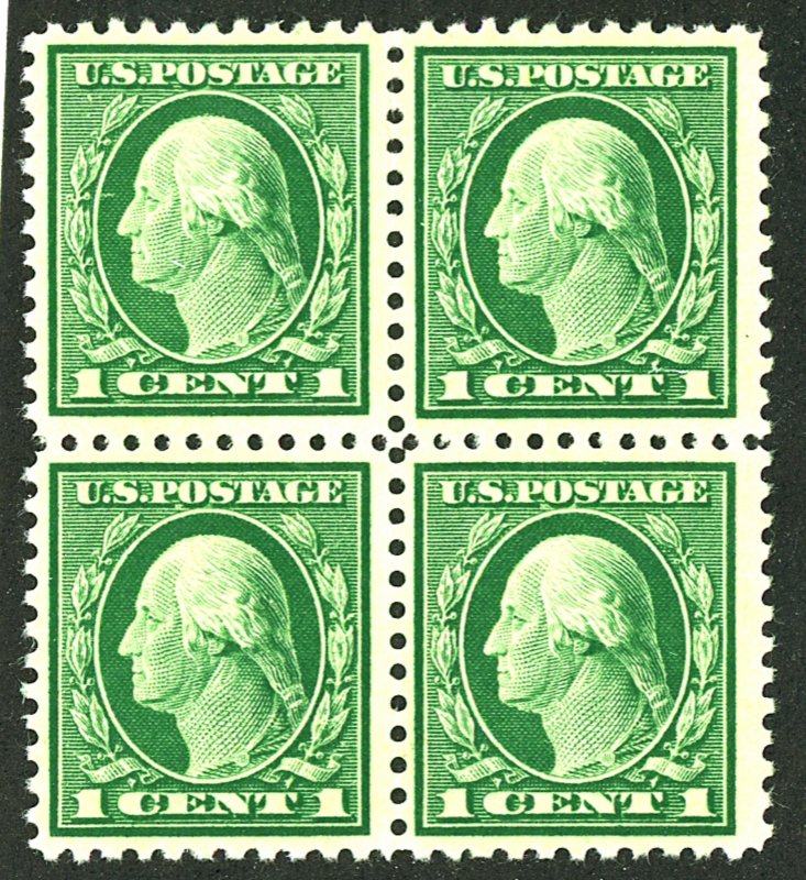 U.S. #498 MINT BLOCK OF 4 OG NH