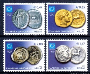 Greece 2004 Olympic Coins Complete Mint MNH Set SC 2113-2116