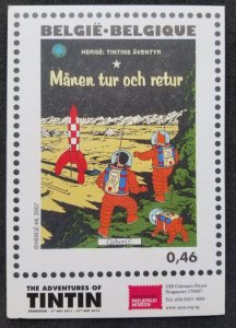 Singapore Belgium Tintin 2012 Animation Cartoon Space (postcard) MNH *see scan