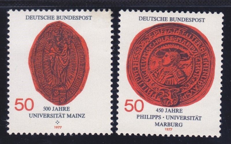 Germany 1252-53 MNH 1977 Mainz University 500th Anniversary Set