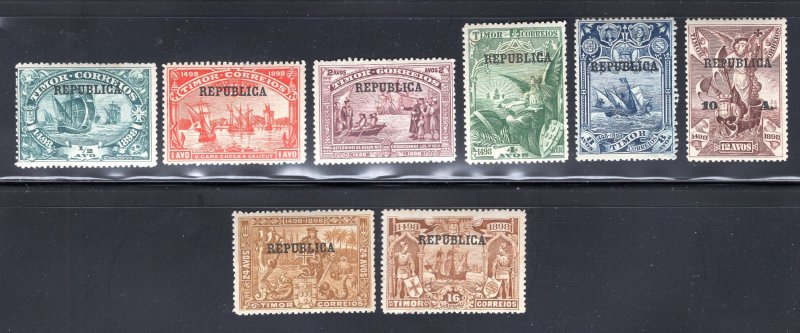 Timor 1898 Short Set of 5 da Gama Issue, 1/2a to 8a, Scott 45-49 used