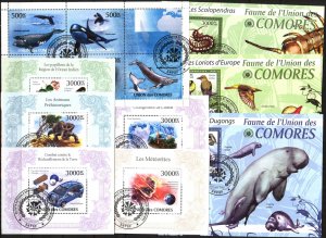 {14} Comoro Islands x 27 Different Topical Sheets Used 4 scans