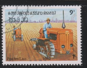 Laos 420 Tractors. field, industry 1982