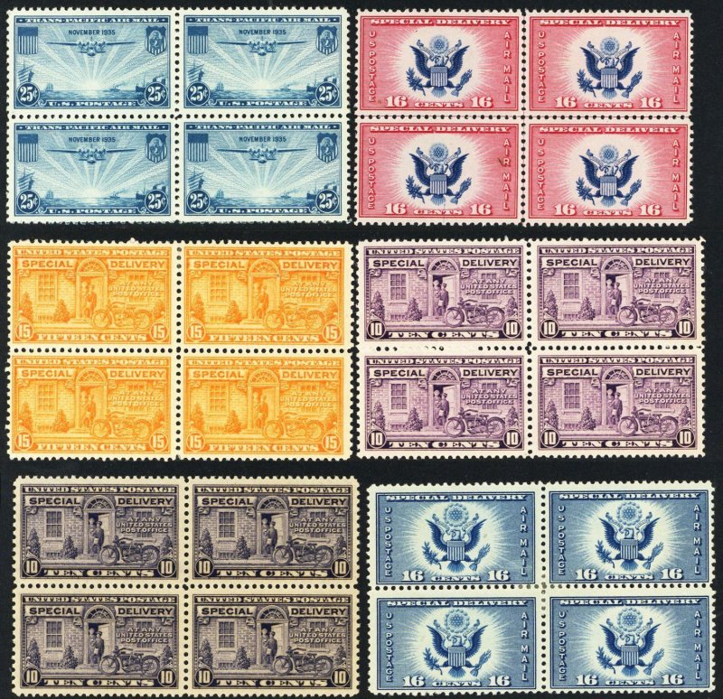 Misc Mint NH (a few hinged) BoB Blocks of Four