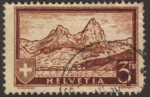 Switzerland #209 used 3fr mountains