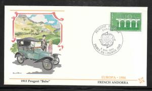 Just Fun Cover ANDORRA FRENCH #323 Europa FDC Fleetwood Cachet (my3047)