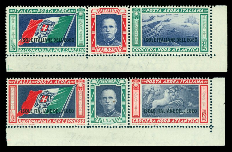 Italian Colonies - AEGEAN ISLANDS 1933 AIRMAIL Balbo Flight  Sc# C26-27 mint MNH