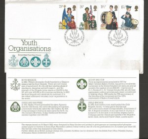 1982 Boy Scouts Great Britain 75th anniv FDC Youth Brigade
